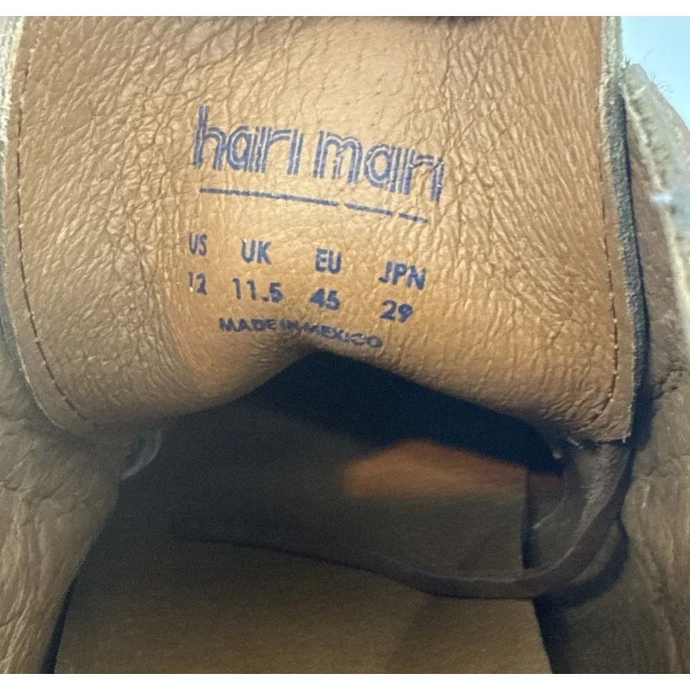 Hari Mari Porter Chukka Boots Men 12 Brown Leather Moc Toe Lace Up Ankle Mexico